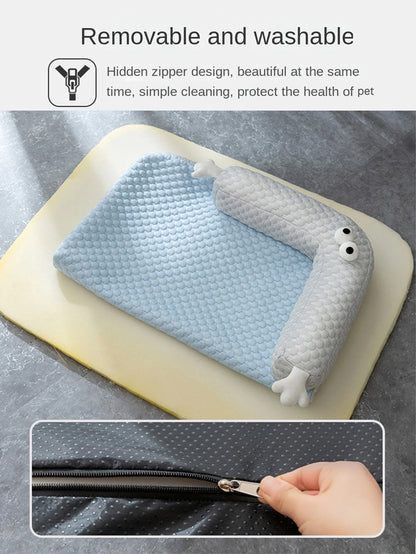 Summer Cooling Mat Sleeping Pad Pet Bed Mats Breathable and Absorbent Suitable for Small and Medium-Sized Cats and Dogs