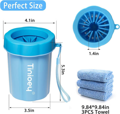 Dog Paw Cleaner for Dogs, Dog Paw Washer, Pet Paw Cleaner Muddy Paws Cleaner, Dog Foot Cleaner (With 3 Absorbent Towels), Dog Walking Accessories Dog Gifts