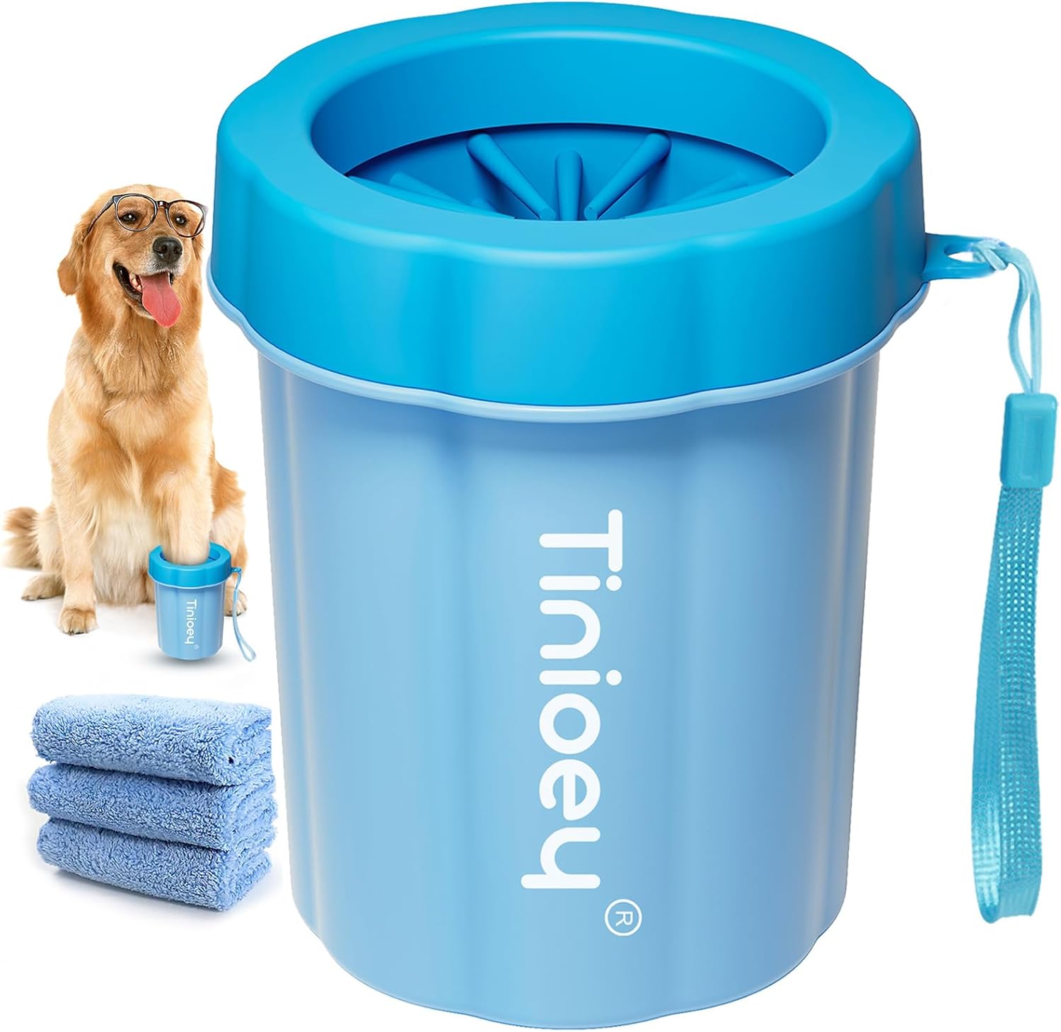 Dog Paw Cleaner for Dogs, Dog Paw Washer, Pet Paw Cleaner Muddy Paws Cleaner, Dog Foot Cleaner (With 3 Absorbent Towels), Dog Walking Accessories Dog Gifts