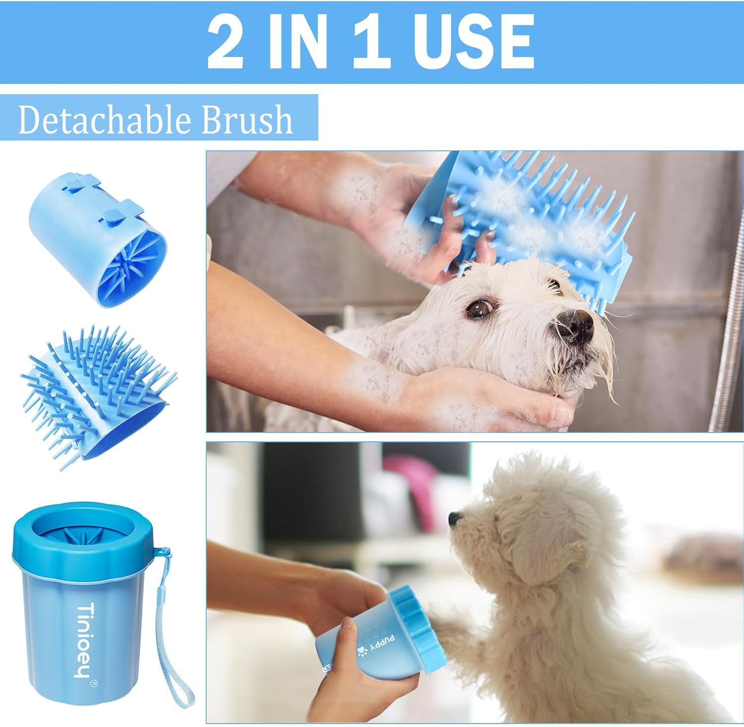 Dog Paw Cleaner for Dogs, Dog Paw Washer, Pet Paw Cleaner Muddy Paws Cleaner, Dog Foot Cleaner (With 3 Absorbent Towels), Dog Walking Accessories Dog Gifts